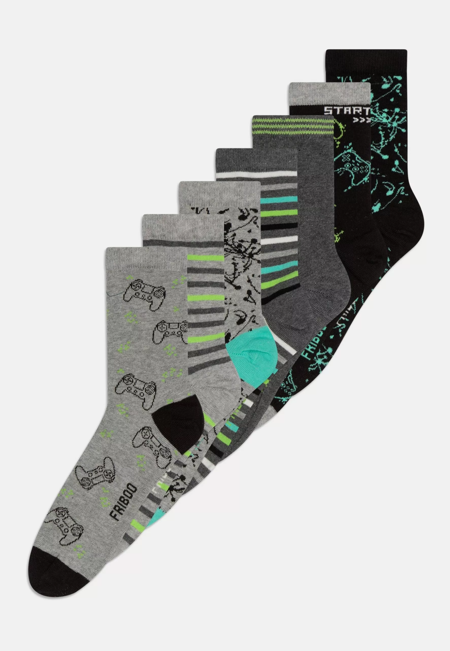 Friboo 7 Pack - Sokken - Multi-Coloured/Blue/Grey 1 Friboo 7 Pack - Sokken - Multi-Coloured/Blue/Grey