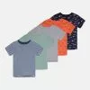 Friboo 5 Pack Unisex - T-Shirt Print - Multi-Coloured/Blue/White