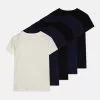 Friboo 5 Pack - T-Shirt Basic - Black/Dark Blue