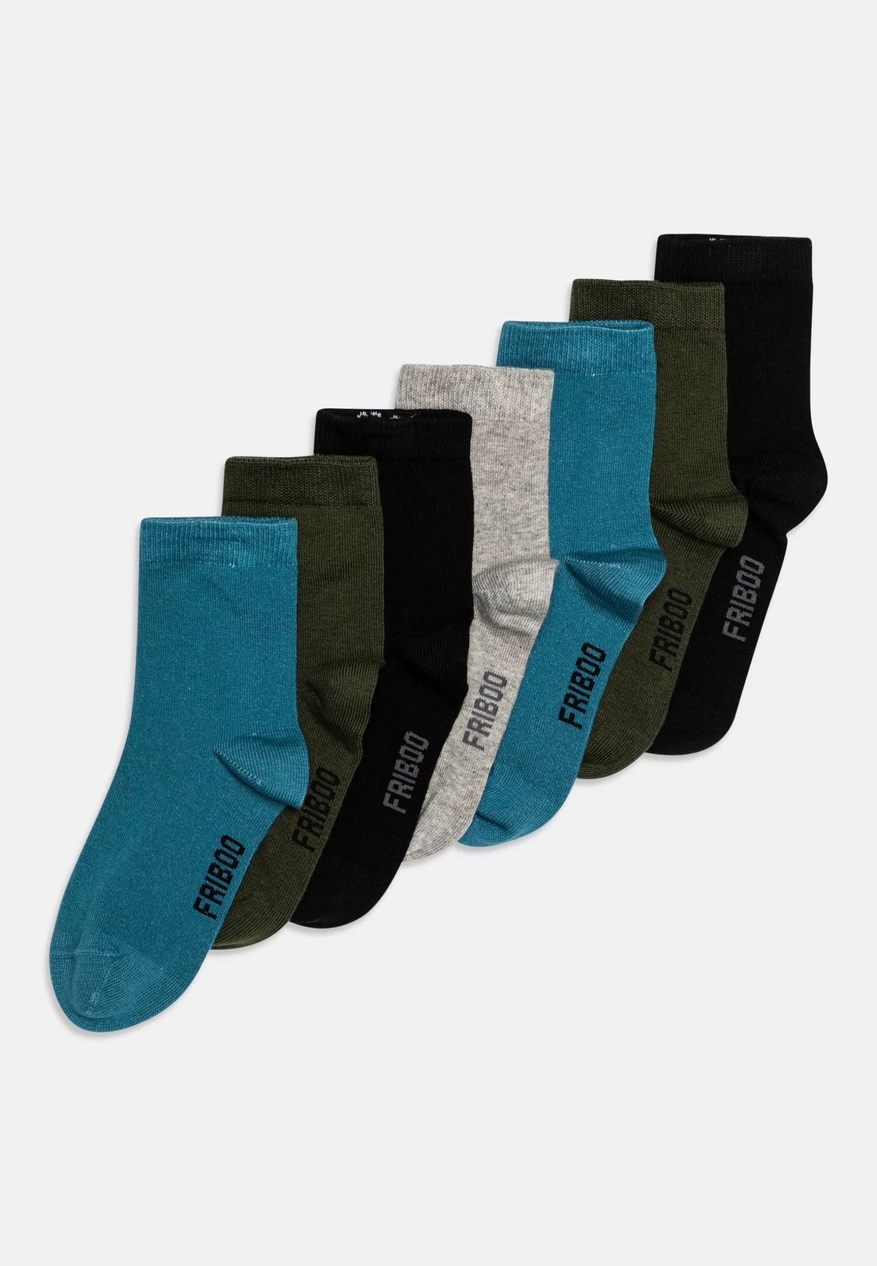 Friboo 7 Pack - Sokken - Multi-Coloured/Grey/Khaki 1 Friboo 7 Pack - Sokken - Multi-Coloured/Grey/Khaki